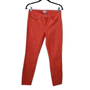 NWT J Crew Denim Toothpick Jeans Womens Size 27 Red Orange Skinny Rise 8.5